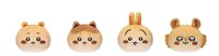 ちいかわベーカリーのオリジナルグッズ。左から「パンみたいなもちもちマスコット （ちいかわ）」「パンみたいなもちもちマスコット （ハチワレ）」「パンみたいなもちもちマスコット （うさぎ）」「パンみたいなもちもちマスコット （モモンガ）」。
