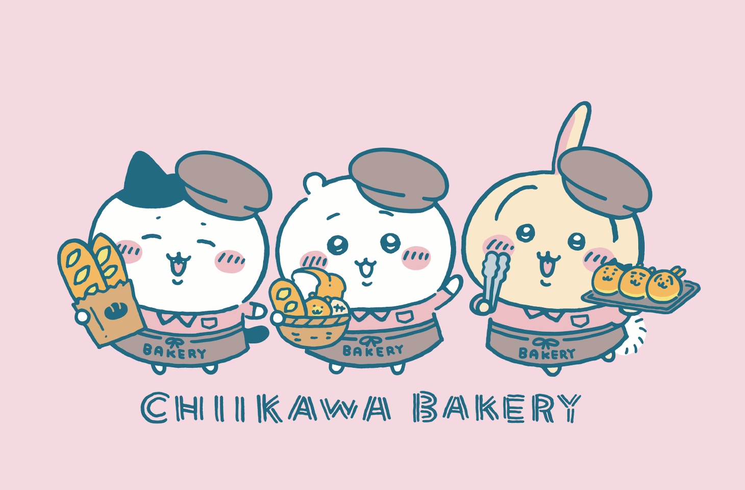 ちいかわベーカリーのために描き下ろされたイラスト。