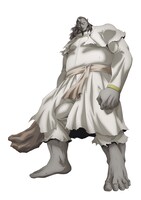 不言のウハク（CV：稲田徹）。詞神からの加護を授かれず、他者と言葉を交わせない大鬼の神官。詞術が通じないだけではなく、詞術を完全に打ち消すことができる。食人種だが動物を慈しみ、普段は木の実を口にしている。