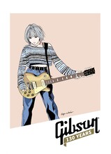 江口寿史が描いたギブソン130周年記念のアートワーク。