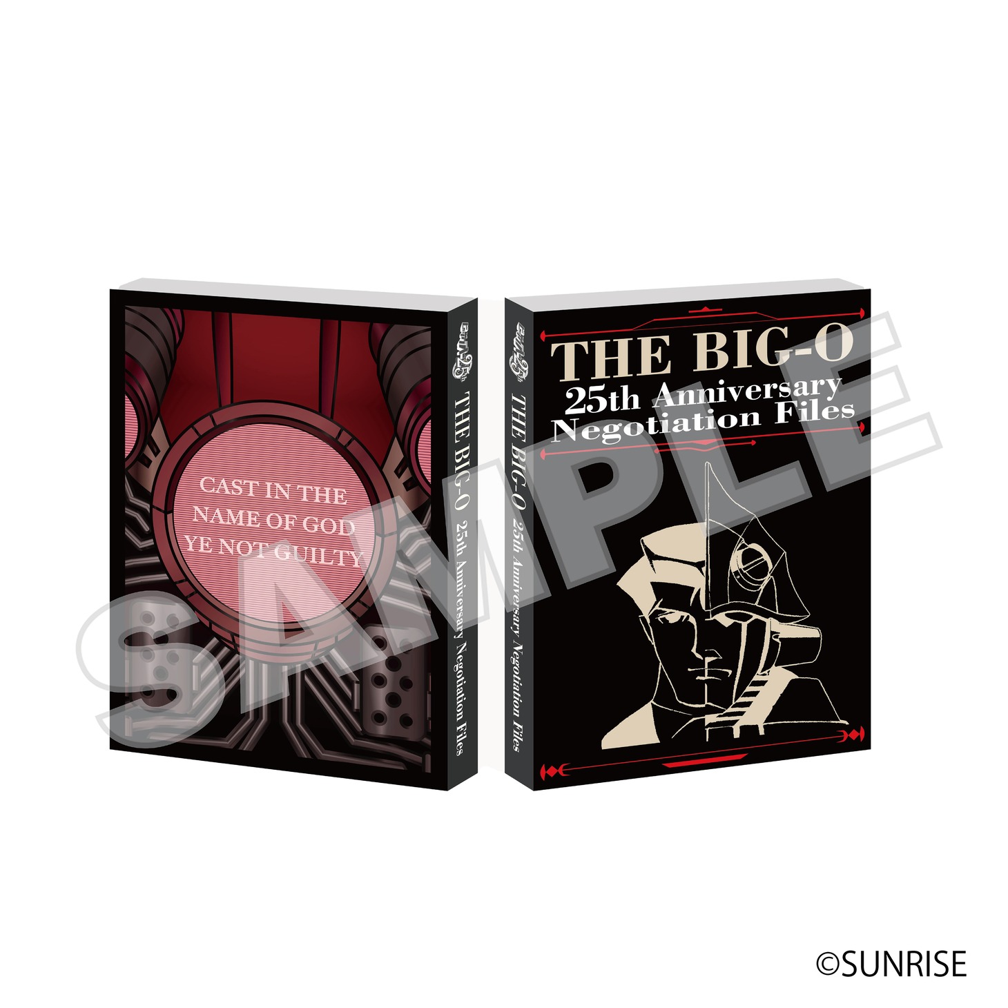 「THE BIG-O 25th Anniversary Negotiation Files」裏表紙（左）、冊子表紙（右）。