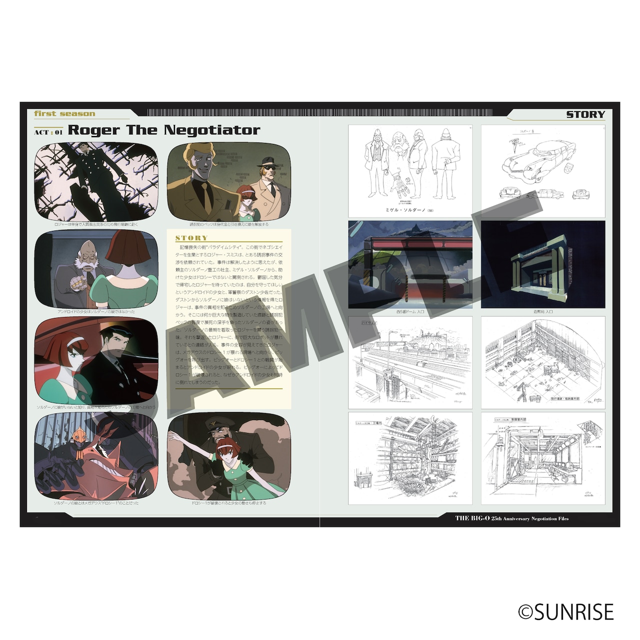 THE ビッグオー」25周年記念の設定資料集 キャスト対談や