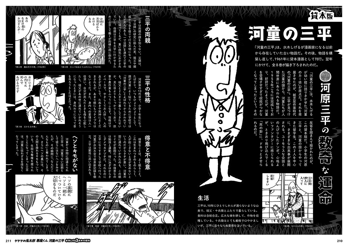 「ゲゲゲの鬼太郎 悪魔くん 河童の三平 水木しげる3大キャラ百科」より。