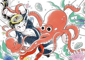 「ECHOES OF ART ～オマージュ北斎～」に展示されているmameの作品。