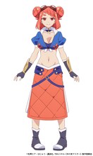 モニカ（CV：集貝はな）。伝説の鍛冶師と称される、腕のいい鍛冶師。ハンマーで叩くことで金属を思い通りの性質に変化させる“超精錬”のスキルを持つ。とある事件をきっかけに、剣を打つことをやめてしまった。フルネームはモニカ・ボルスト。