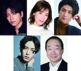 上段左から山崎育三郎、明日海りお、古川雄大。下段左から黒羽麻璃央、中村梅雀。