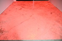 「東京喰種EX.（イーエックス）」の様子。歩いた場所に血飛沫が舞う演出の展示。