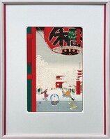 「ドラえもん浮世絵木版画『名所江戸百景 浅草金龍山』」