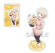 「ドカ食いダイスキ！ もちづきさん」1巻のメロンブックス有償特典「アクリルスタンドフィギュア」。