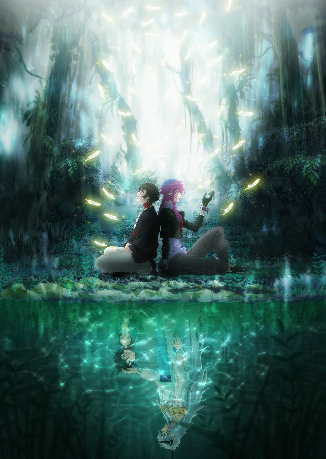 アニメ「ハイガクラ」一葉と滇紅が背中預けあう新ビジュアル、水面にも注目