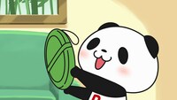 TVアニメ「お買いものパンダ！」第1話の場面カット。