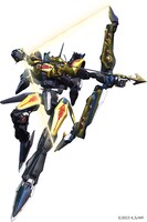 アクエリオンフェオー。3機のベクターマシンが「想星合体」することで完成する機械天使。合体の際、ベクターフェオーがヘッド、ベクターティールがバック、ベクターティールが下半身に変形する。前腕から展開する弓矢を使用した遠距離攻撃を得意とする。