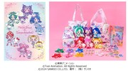 左から「Yes！プリキュア5GoGo！×サンリオキャラクターズ」ビジュアル、コラボアイテム。