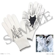 「真船一雄 漫画家40周年記念 スーパードクターKシリーズ原画展 Kの系譜」で販売される「ギュッ」がプリントされた滑り止め付き軍手。