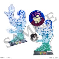 「真船一雄 漫画家40周年記念 スーパードクターKシリーズ原画展 Kの系譜」で販売される缶バッジを掛けることができるアクリルスタンド。