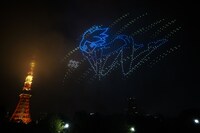 カウントダウン・ドローンショーの様子。