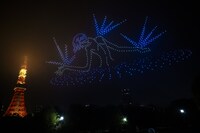 カウントダウン・ドローンショーの様子。