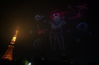 カウントダウン・ドローンショーの様子。