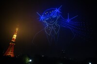 カウントダウン・ドローンショーの様子。