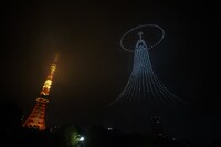 カウントダウン・ドローンショーの様子。