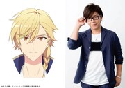 オスヴァルト・パルナコルタ（左）のキャラクタービジュアル（左）と佐藤拓也（右）。