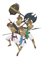 フレイヤ・ファミリアの幹部メンバーであるガリバー兄弟（CV：市川太一）。