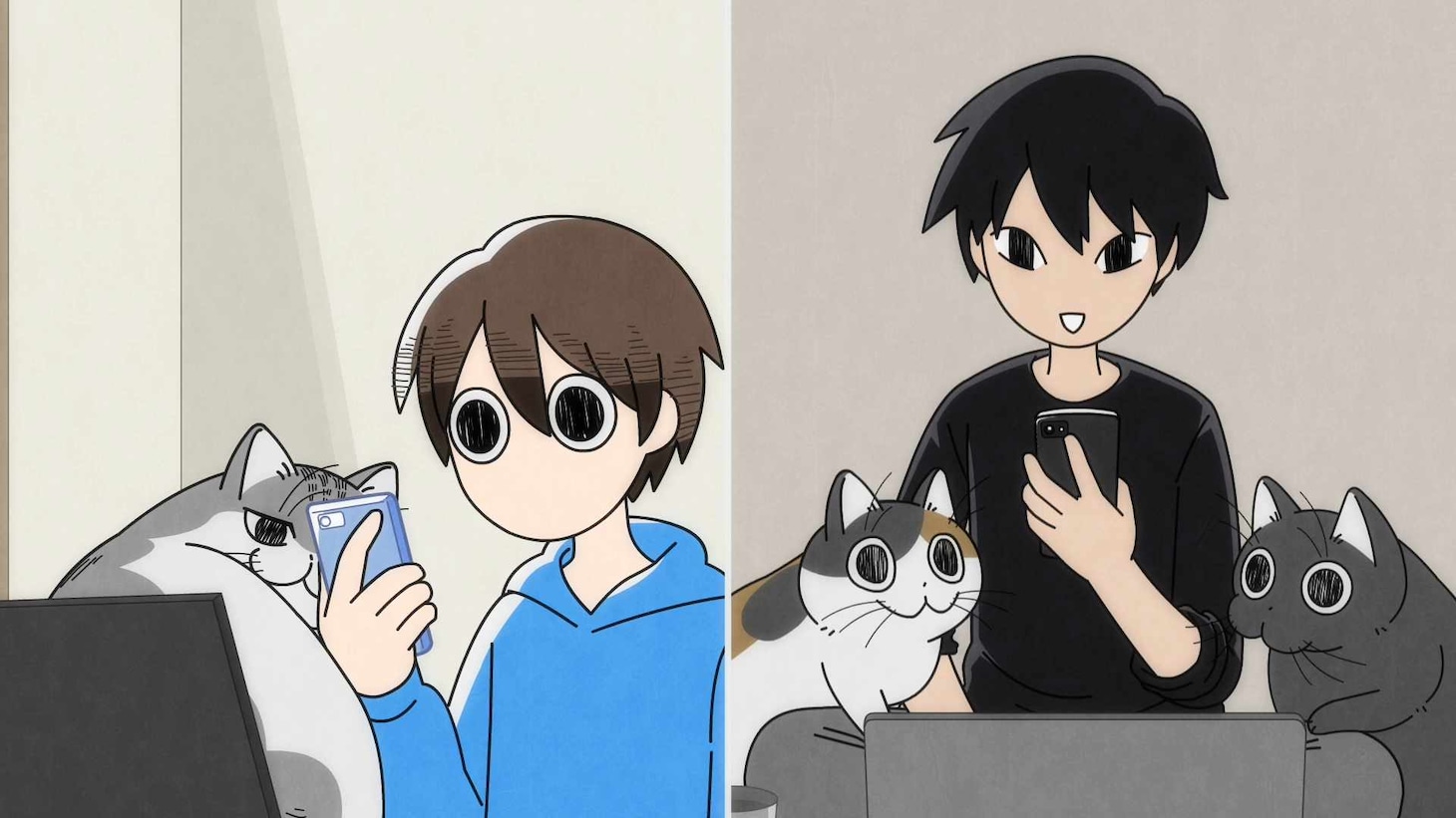 アニメ「夜は猫といっしょ」第3期PVより。