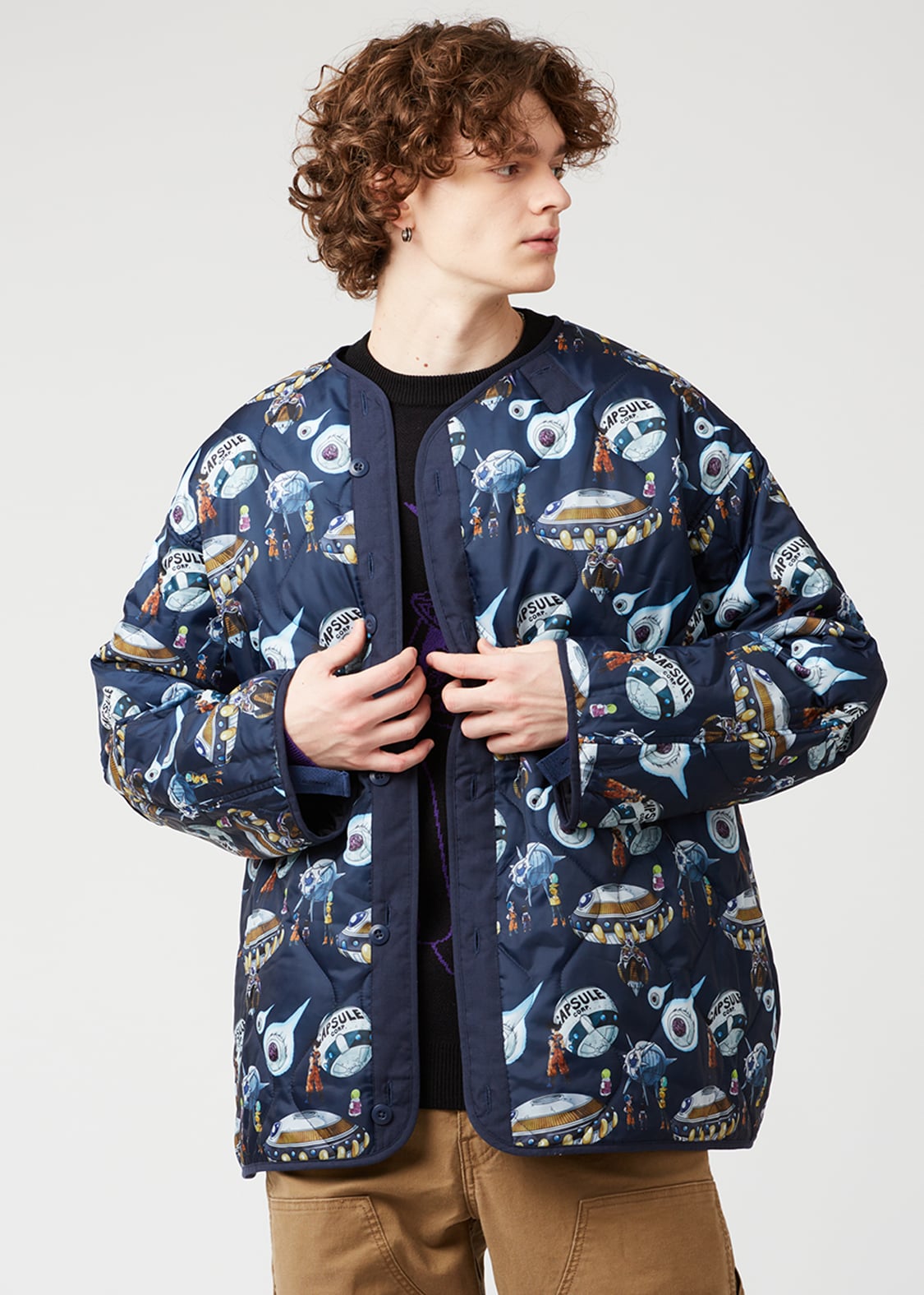 XL グラニフ×ドラゴンボール モッズコート ジャケット フリーザ 鳥山明B ドラゴンボールZ：グラニフとコラボ “戦闘⼒530000”フリーザ第一