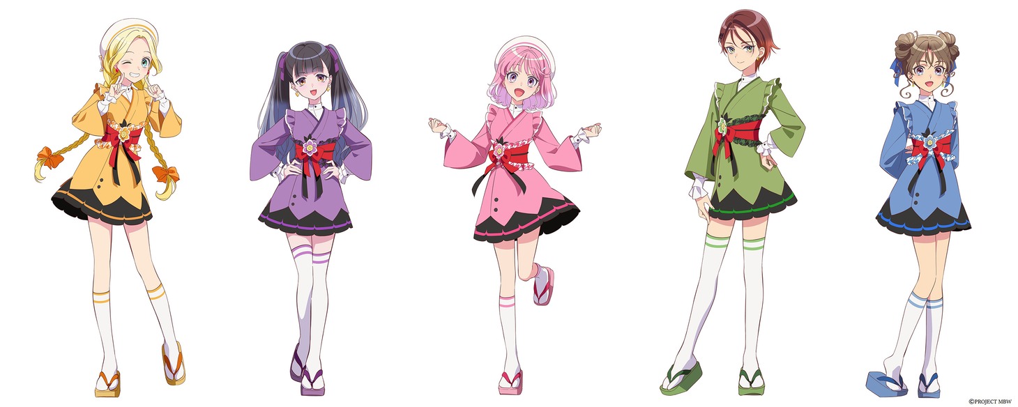 花屋の制服バージョンの新規キャラクターイラスト。