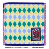 マニッシュ・ボーイと、そのスタンドのデスサーティーンをイメージしたタオルハンカチ。