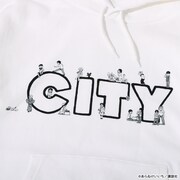 「CITYの住人パーカー」のロゴ部分。