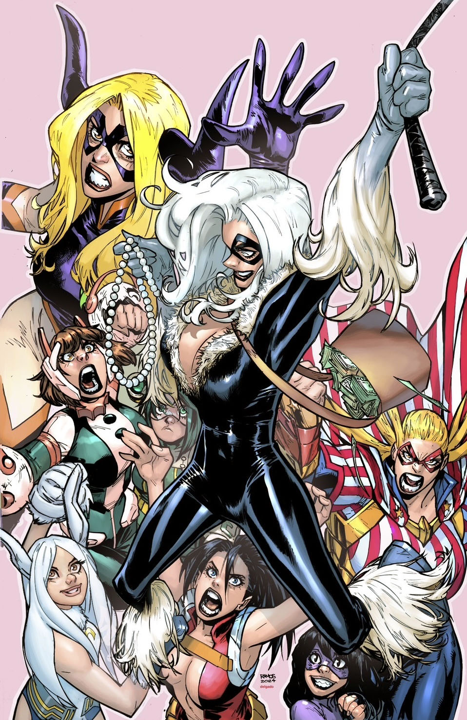 ウンベルト・ラモスとエドガー・デルガドによる描き下ろしイラスト。 (c)Marvel 2024 (c)Kohei Horikoshi/Shueisha