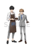 アニメイト全巻購入特典「アニメ描き下ろしイラスト使用 アクリルスタンド＋56mm缶バッジ2個セット」