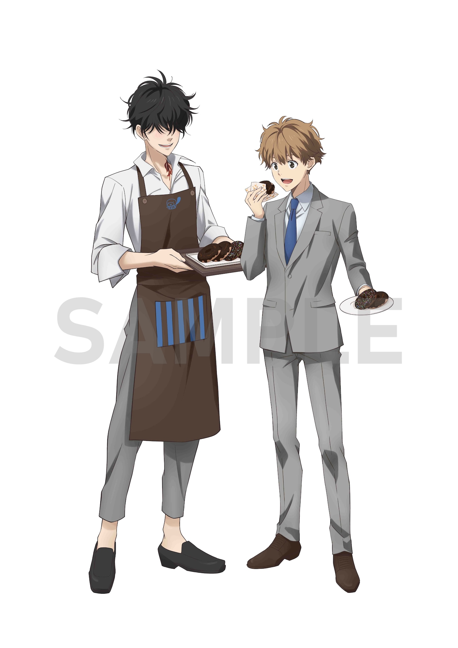 アニメイト全巻購入特典「アニメ描き下ろしイラスト使用 アクリルスタンド＋56mm缶バッジ2個セット」