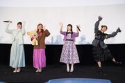 左から早見沙織、高橋李依、堀江由衣、北川理恵。