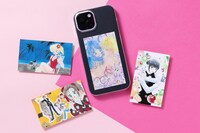 北川みゆき作品のイラストステッカーのイメージ。