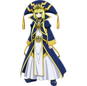 シャウハ（CV：白石涼子）。皇国最高の魔導士であり、現在の“王家の杖”。魔導技術の徹底的な管理と規制を目指している。(c)中吉虎吉/SQUARE ENIX・異世界レッド製作委員会