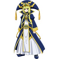 シャウハ（CV：白石涼子）。皇国最高の魔導士であり、現在の“王家の杖”。魔導技術の徹底的な管理と規制を目指している。(c)中吉虎吉/SQUARE ENIX・異世界レッド製作委員会