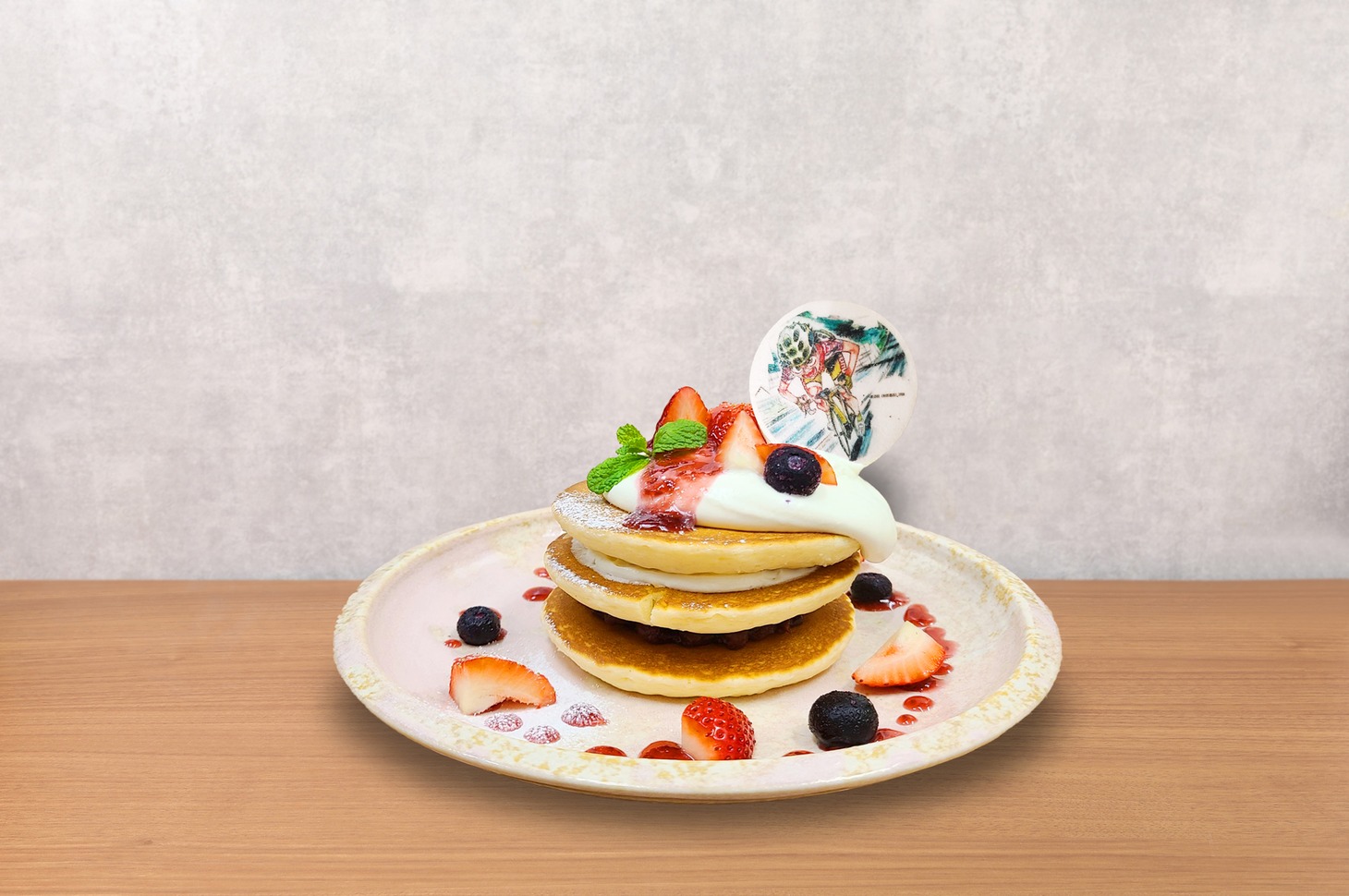 「『かんみこより』小野田坂道 恋のヒメヒメぺったんこ スペシャルパンケーキ」※ドリンク付き