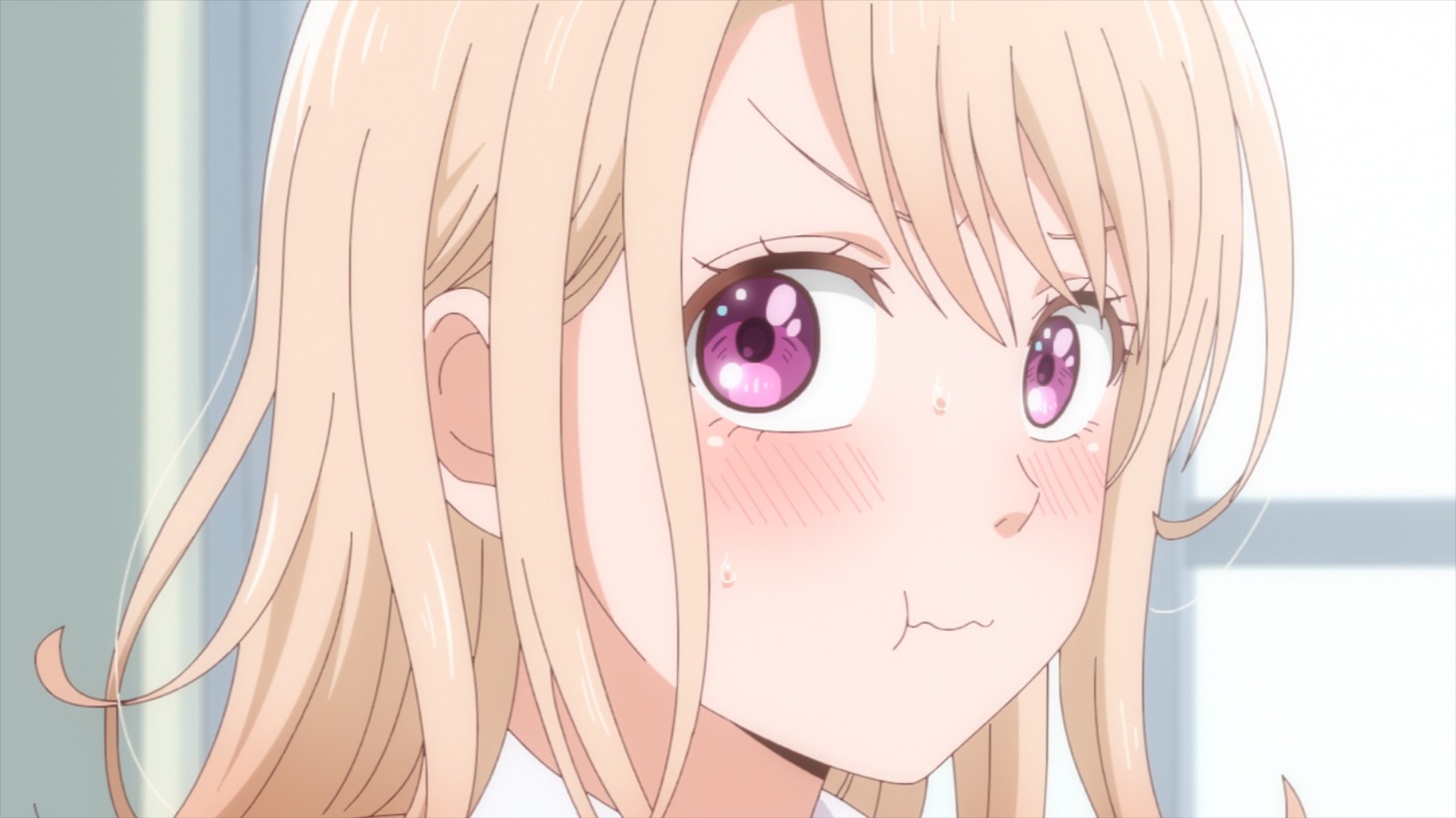 TVアニメ「黒岩メダカに私の可愛いが通じない」第1話の場面カット。