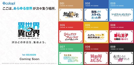 ゲーム「異世界∞異世界」“1stシーズン”に登場するアニメ9作品。