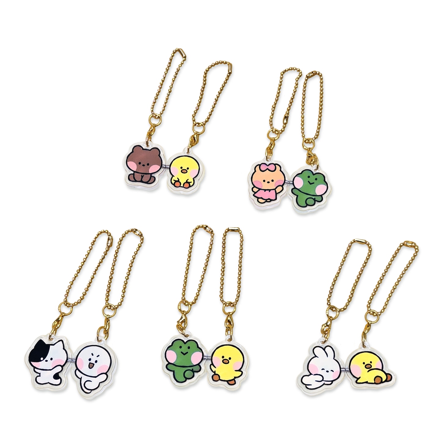 「LINE FRIENDS minini POP-UPストア」で販売される「ひっつきアクリルキーホルダー」。