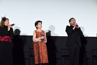 左から一高山みなみ、田中真弓、関俊彦。