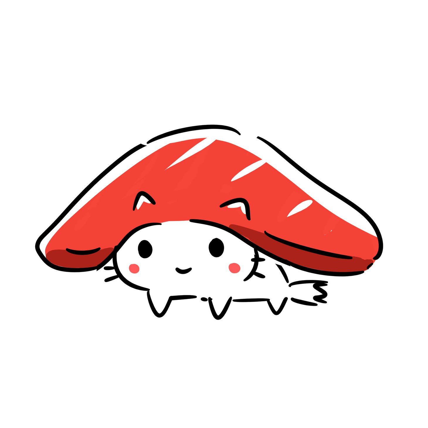 個展「西島大介：キャラクターの展開図」展示作品のサンプル。「すしネーター/SUSHI-NATOR」より。