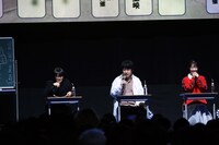 左から志村新八役の阪口大助、坂田銀八役の杉田智和、神楽役の釘宮理恵。(c)SHUEISHA Inc. All rights reserved.