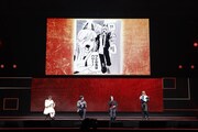 「チェンソーマン」ステージイベントの様子。左から天使の悪魔役の内田真礼、早川アキ役の坂田将吾、デンジ役の戸谷菊之介、パワー役のファイルーズあい。 (c) SHUEISHA Inc. All rights reserved.
