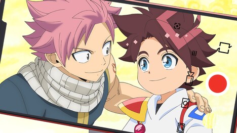 TVアニメ「魔神創造伝ワタル」とTVアニメ「FAIRY TAIL 100年クエスト」の“バトンタッチ映像”より。