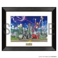 TVアニメ「ローリング☆ガールズ」10周年記念グッズの、受注生産となる「キャラファイングラフ+北田勝彦氏 直筆サイン入り色紙」。