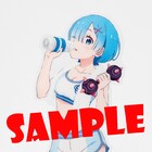 アライブ付録に汗を流すレムのクリアスタンド