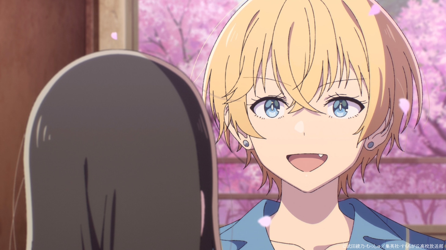 TVアニメ「花は咲く、修羅の如く」第1話「花奈と瑞希」より。 (c)武田綾乃・むっしゅ／集英社・すももが丘高校放送部